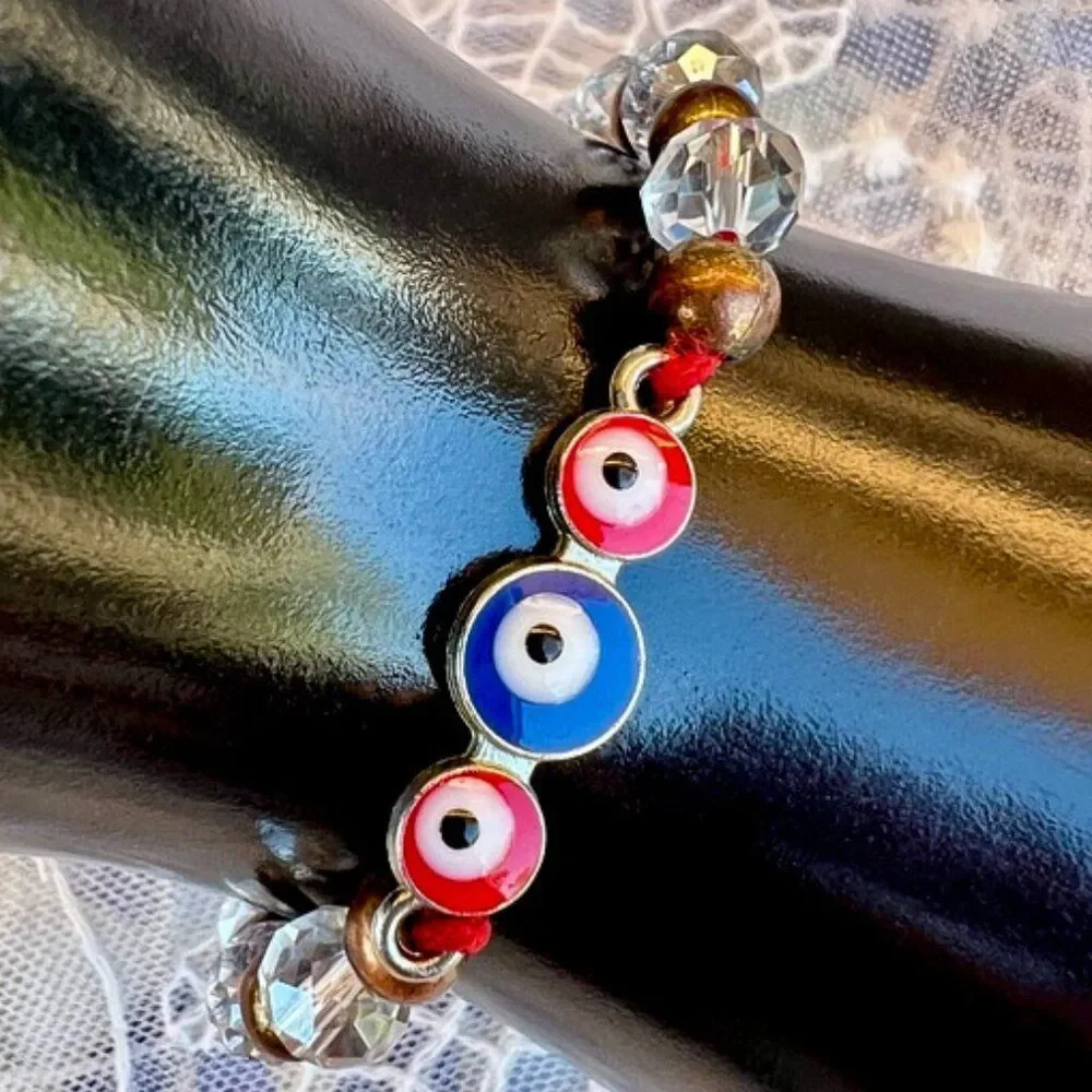 Colorful Evil Eye Beaded Macramé Bracelet